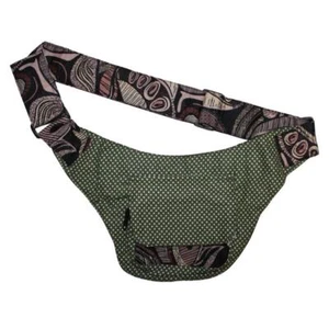 Gürteltasche Nico Blumenmuster braun grün weiß 1 Bauchtasche Hüfttasch Festival - Picture 1 of 3