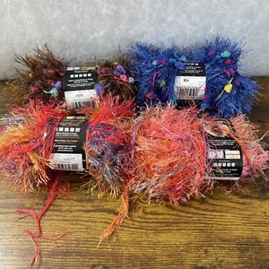 4 Skeins Lion Brand Fun Fur Yarn & Stripes, 1379, 51677, 1090, 104 - Picture 1 of 5