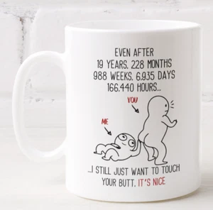 19 Year Wedding Anniversary Gift Touch Your Butt Coffee Mug For Husband Wife  - Bild 1 von 7