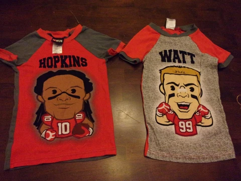 Deandre Hopkins JJ Watt Houston Texan Size 7 NLFPA pajamas 2 shirts lot Cover