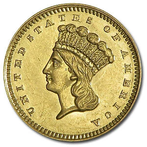 1862 $1 Indian Head Gold AU - SKU#14541 Cover