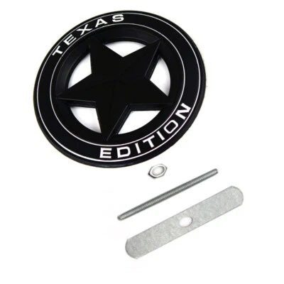 1x Negro Blanco 3D Texas Estrella Solitaria Coche Rejilla Frontal Metal Emblema Insignia Universal Foto 1 de 4