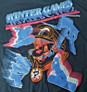 T-Shirt Mario's Winter Games 2XL schwarz Nintendo Luigi Peach nicht olympisch zugelassen - Bild 1 von 3