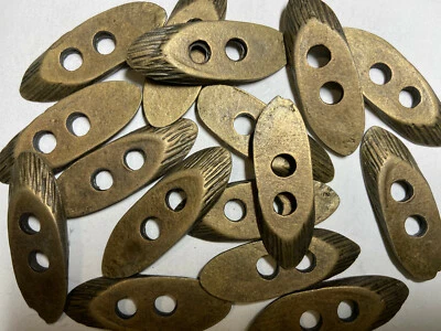 Metal Oval Wood Log Shape Button Accessory Old Brass Finish 7/8" 1-1/8" 1-3/4" - Image 1 of 3