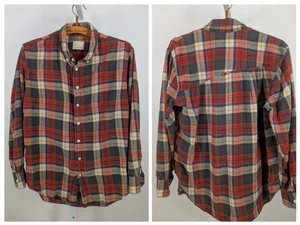 Band Of Outsiders Soft Cotton Flannel Check Asymmetric Back Shirt USA LA Sz 3 42 - Picture 1 of 8