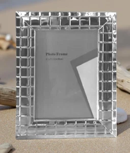 10x8 Zoll massiver galvanisierter Silber Foto Bilderrahmen stilvoll Tischplatte Display - Bild 1 von 4