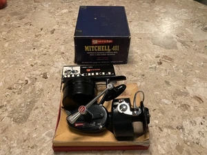 Vintage Garcia Mitchell 401 Spinning Reel Made In France Open Box Spool - Picture 1 of 22
