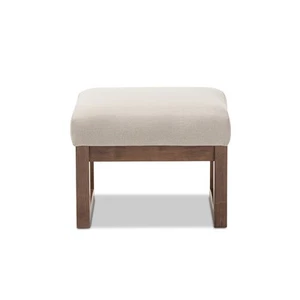 Baxton Studio Yashiya Mid-Century Retro Modern Upholstered Ottoman Stool - Picture 1 of 4