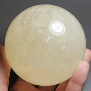 Yellow Calcite Polished Sphere Specimen 697 Gram Mineral Lapidary Gift Display - Picture 1 of 14