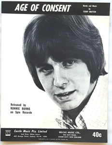 Ronnie Burns - Age Of Consent 1968 Original Australian Sheet Music - Picture 1 of 1