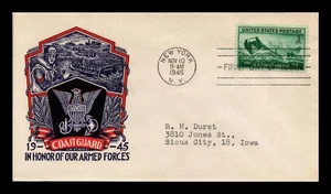 DR JIM STAMPS US COVER WWII COAST GUARD FDC SCOTT 936 STAEHLE CACHET - Picture 1 of 2