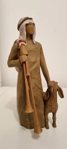 Boxed Willow Tree Nativity Shepherd with bagpipe Zampognaro Christmas 9" tall - Picture 1 of 12