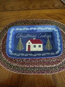 Earth Vessel Potters Cincinnati Ohio 1990 Christmas Cookies Platter - Picture 1 of 9