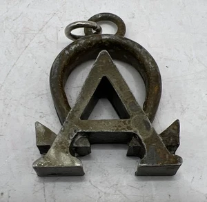 Vintage Alpha Omega Zinn Halskette Anhänger Schmuck - Nachlass Stück - alt - Bild 1 von 7