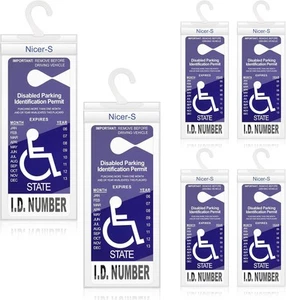 6 Pieces Handicap Placard Holder for auto Ultra Transparent - Picture 1 of 7