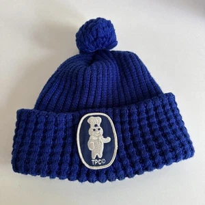 Raro cappello vintage anni 80 Pillsbury Doughboy Beanie invernale in maglia berretto slittino pom - Foto 1 di 5