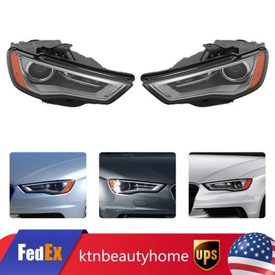 For 2015-2016 Audi A3 S3 Xenon/HID Headlight Non-AFS Headlamps Left+Right Side - Image 1 of 4