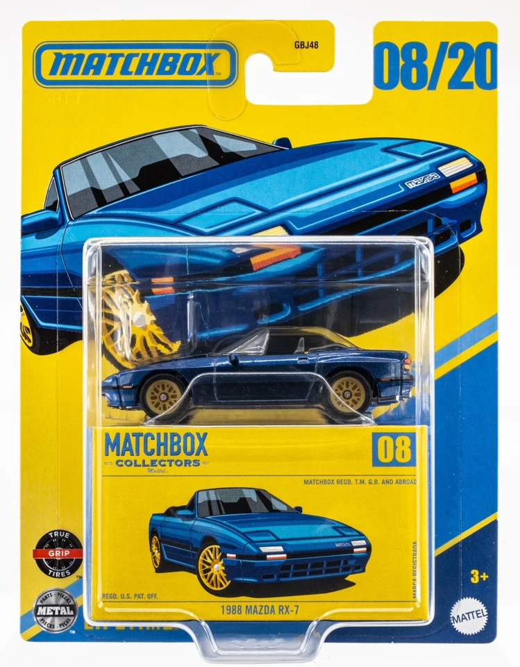 2025 Matchbox Collectors #08 1988 Mazda RX-7 BRAVE BLUE | FSC - Image 1 of 1