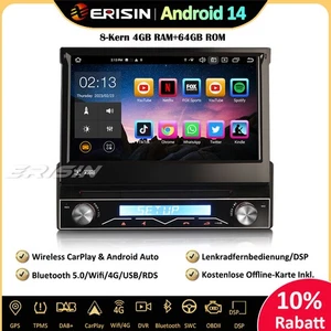 64GB DAB+Android 14 Autoradio GPS Navi CD WiFi CarPlay Android Auto BT5.0 DSP 4G - Bild 1 von 16