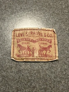 Parche vintage de cuero con logotipo de Levi’s Strauss And Company coser angustia desgastada - Imagen 1 de 4