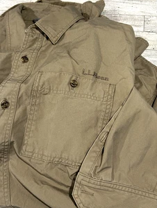 LL Bean Men's XL TALL Heavyweight Canvas Beige Tan Long Sleeve Button Collar - Picture 1 of 9