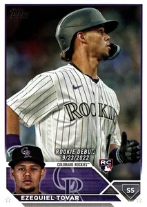 Ezequiel Tovar SS Rookie Rockies Topps Baseball Card #US283 2023 - Picture 1 of 2