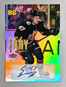 Connor Zary 2023-24 Upper Deck Fleer Ultra Rookie Rainbow Foil Autographs Auto - Picture 1 of 2
