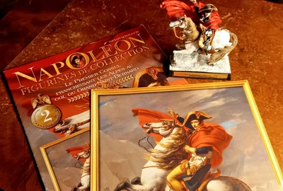 NAPOLEON au St Bernard - cavalier plomb AVEC LIVRET et REPRO du tableau - COBRA - Photo 1/3