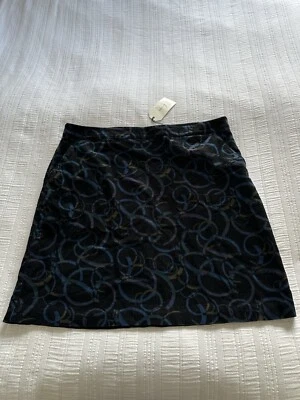 Falda con cordón de cruce de ferry azul negro Seasalt nueva con etiquetas talla 22 bolsillos forrada Foto 1 de 4