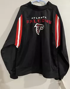NFL Reebok Atlanta Falcons Kids Medium 10/12 Black Red & White Pullover Jacket - Imagen 1 de 12