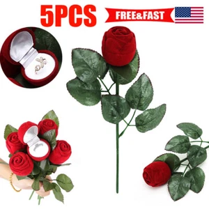 5Pcs/set Noble Rose Ring Box - Flower Engagement Ring Box for Proposal Ring USA - Picture 1 of 21