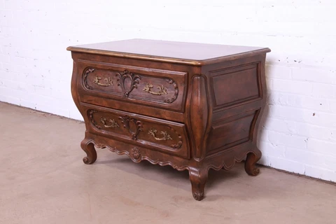 Baker Furniture French Provincial Louis XV Carved Walnut Commode Cover