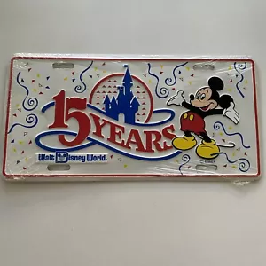 Walt Disney World 15th Anniversary Mickey License Plate - Picture 1 of 2