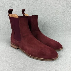 Represent Chelsea Boots Mens 13 / UK 12 Shoe Burgundy Red Suede Ankle Italy Made - Picture 1 of 12