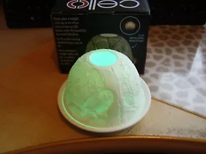 Cello OWL DESIGN Tea Light Dome ~ Ceramic Illuminaire ~ & COLOUR CHANGING LED - Picture 1 of 7