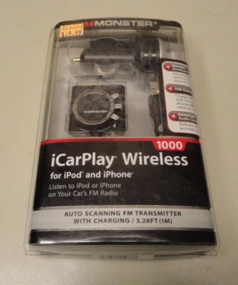 Monster iCarPlay Wireless 1000 FM Transmitter for iPod and iPhone  NEW - Image 1 of 3
