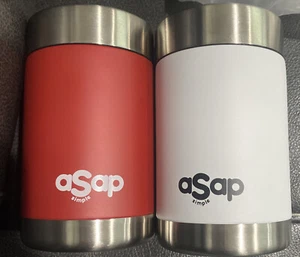 Bottle Or Can, Stainless Steel Insulated Koozie. 2 in set White And Red - Picture 1 of 3