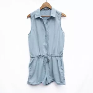PrAna Romper Womens Small Vintage Blue Light Wash Weekend Escape Sinched Waist - Picture 1 of 6