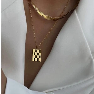 18K Gold filled Stainless steel Tarot card pendant necklace women - Picture 1 of 7