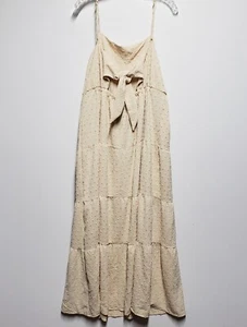 Lucky Brand Women's XL Ivory Swiss Dot Tiered Halter Maxi Dress Boho NWT NEW - Picture 1 of 11