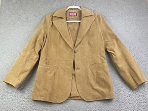 Excelled Collection Women Size LT Large/Tall Jacket Coat Suede Leather Brown EXC - Picture 1 of 7