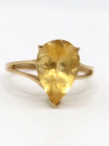 BEAUTIFUL LADIES 10k YELLOW GOLD STATEMENT RING w 5.9cts CITRINE - SIZE: 10.75* - Picture 1 of 15