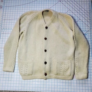 Pure Virgin Wool Ingo Sweater Women's Large Long Sleeve Button Cardigan Vintage - Picture 1 of 8