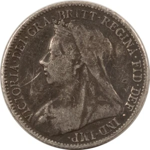 GRAN BRETAÑA 1895 6 PENIQUES PLATA KM #779 ALTA CALIDAD EJEMPLO CIRCULADO - Imagen 1 de 2