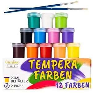 Creative Deco Tempera Farben Plakat-Farbe Set | 20 ml x 12 Töpfe | Abwaschbare - Bild 1 von 9