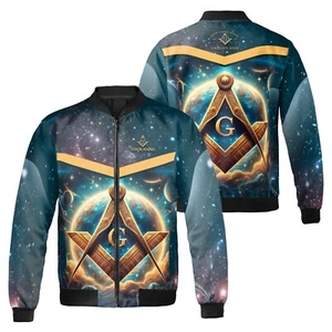 Personalisierte Freemasonry Mason Galaxy Bomberjacke S-5XL - Bild 1 von 5