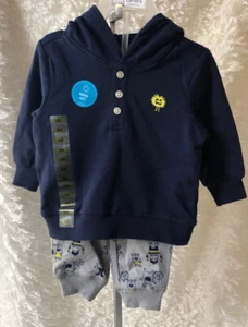 $26 Carter's 6Months Boy Outfit Hoodie Pants Monster NWT Hood Art 6M - Picture 1 of 8