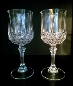 Set di 2 bicchieri da vino Durand CRISTAL D'ARQUES LONGCHAMP 6 set disponibili Francia nuovi di zecca - Foto 1 di 3