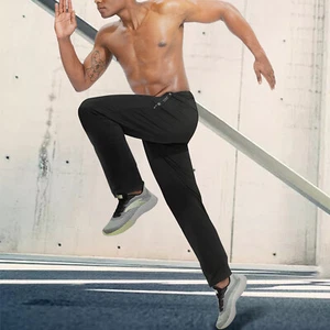 Mens Casual Sweatpants Gym Fitness Workout Zip Pocket Pants Joggers Trousers USA - Picture 1 of 12