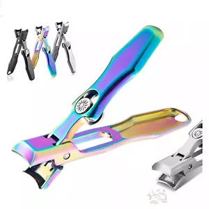 Nail Clipper With Catcher Heavy Duty Toenail Clippers Stainless Steel for Thick - Picture 1 of 23